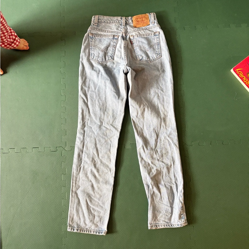 VTG 512 Straight Leg Levi’s Light Blue High-Waist Jeans Size 25 Waist - Picture 5 of 13